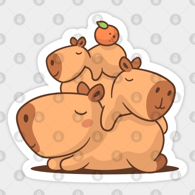 Capybara Stack Sticker by zoljo